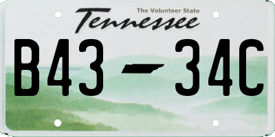TN license plate B4334C