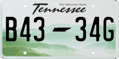 TN license plate B4334G
