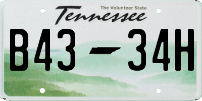 TN license plate B4334H