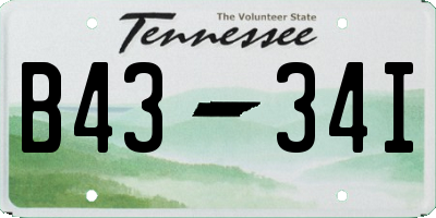 TN license plate B4334I