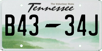 TN license plate B4334J