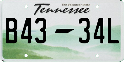 TN license plate B4334L