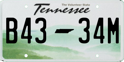 TN license plate B4334M
