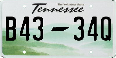 TN license plate B4334Q
