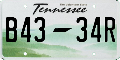 TN license plate B4334R