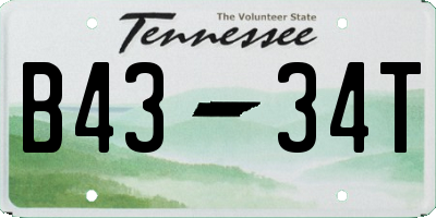 TN license plate B4334T