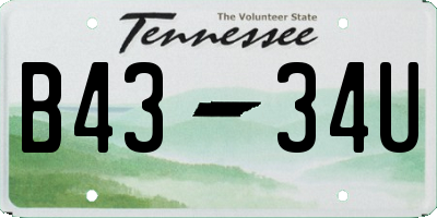 TN license plate B4334U