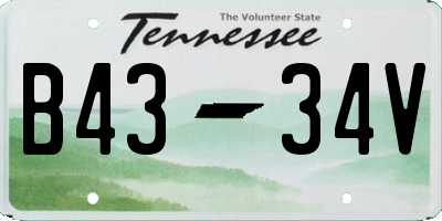 TN license plate B4334V