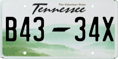 TN license plate B4334X