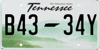 TN license plate B4334Y