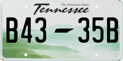 TN license plate B4335B