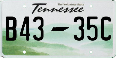 TN license plate B4335C