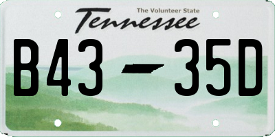 TN license plate B4335D