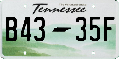 TN license plate B4335F
