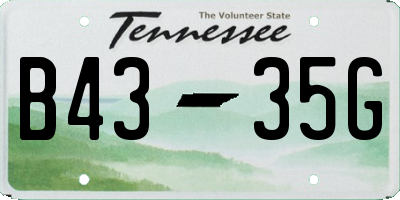 TN license plate B4335G