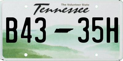 TN license plate B4335H