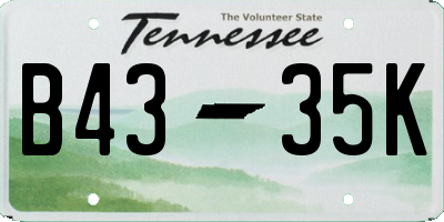 TN license plate B4335K