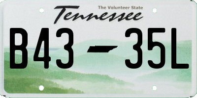 TN license plate B4335L