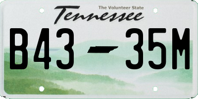 TN license plate B4335M