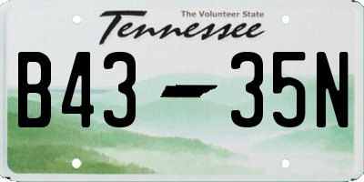 TN license plate B4335N