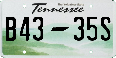 TN license plate B4335S