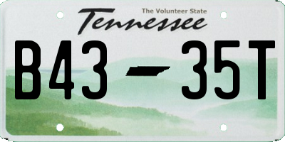 TN license plate B4335T