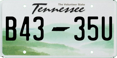 TN license plate B4335U