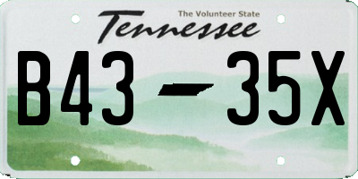 TN license plate B4335X