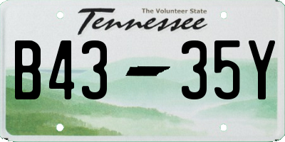 TN license plate B4335Y