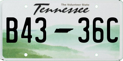 TN license plate B4336C