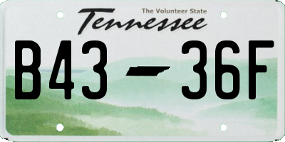 TN license plate B4336F