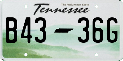 TN license plate B4336G