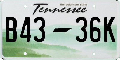 TN license plate B4336K