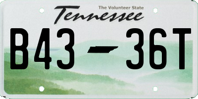 TN license plate B4336T