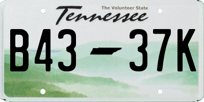 TN license plate B4337K