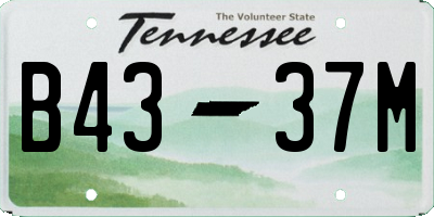 TN license plate B4337M
