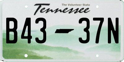TN license plate B4337N