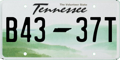 TN license plate B4337T