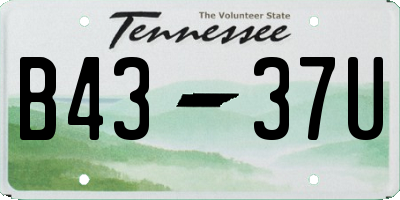 TN license plate B4337U