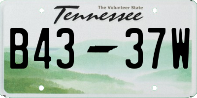 TN license plate B4337W