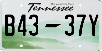 TN license plate B4337Y
