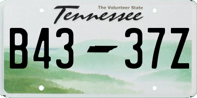 TN license plate B4337Z