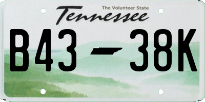TN license plate B4338K