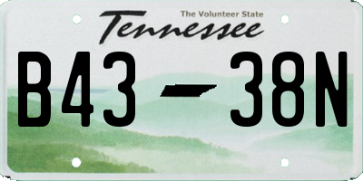 TN license plate B4338N