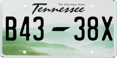 TN license plate B4338X