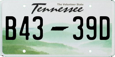 TN license plate B4339D