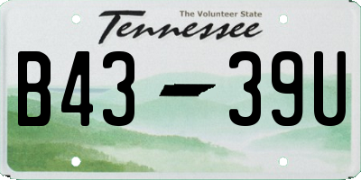 TN license plate B4339U