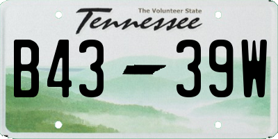 TN license plate B4339W