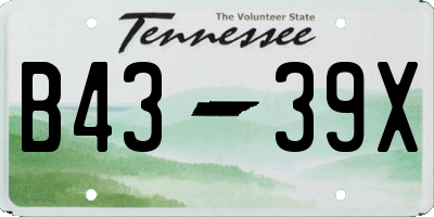 TN license plate B4339X