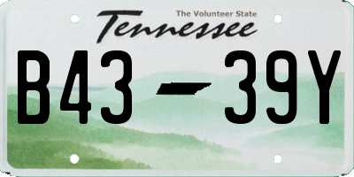 TN license plate B4339Y